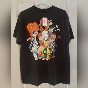 Adult mens looney tunes characters black Tshirt tee size large Spencer's NWT